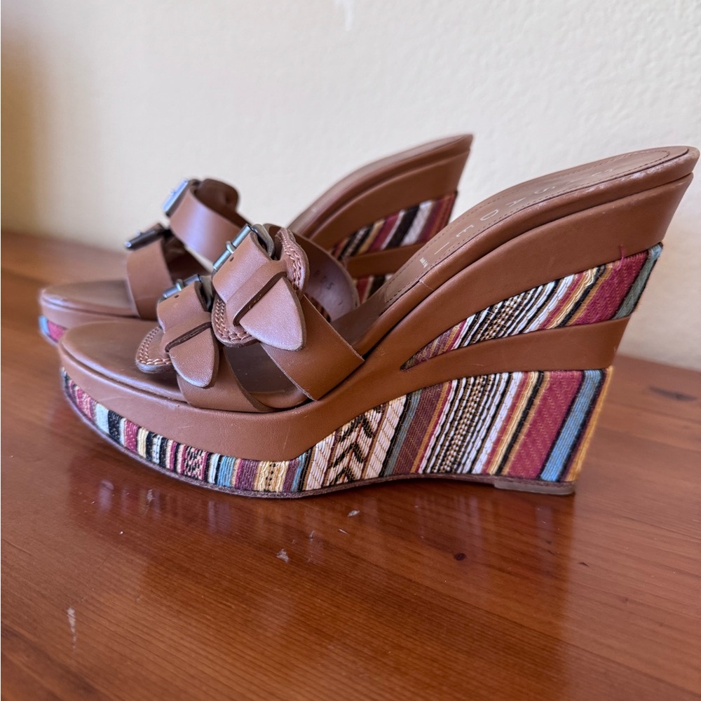 Stylish Brown Wedge Casadei Sandals